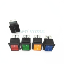 5Pcs Latching Maintained KCD4 Rocker Switch Power Switch I/O 4 Pins with Light BLACK GREEN YELLOW RED BLUE 16A 250VAC 20A 125VAC 2024 - buy cheap