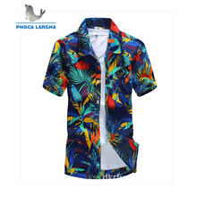 New Men's Hawaiian Shirt Male camisa masculina Printed Beach Casual Shirts Short Sleeve Brand Clothing Plus Size 5XL 2024 - buy cheap