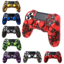 New Skull Silicone Gamepad Cover Case + 2 Joystick Caps For PS4 Pro Slim Controller 2024 - buy cheap