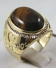 Anillo de ojo de tigre para hombre y mujer, Cuenta de piedra Natural, n. ° 8,9,10,11 2024 - compra barato