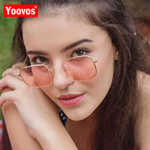 Yoovos 2021 Square Sunglasses Women Vintage Ocean Lens Rectangle Shopping Glasses UV400 Street Beat Oculos De Sol Feminino 2024 - buy cheap