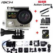 RICH Action Camera H3 4K Ultra HD Wifi 1080P Go Sj Pro Style With H3R Remote Control Waterproof Dual Screen Sport Camera 2024 - buy cheap