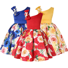 Girls Summer Princess Dress One-shoulder Flower Party Dress Christmas Costumes Toddler Girl Dresses For 2-8 Years Kids Clothes 2024 - buy cheap