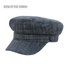 2019 señoras sombreros mujeres verano sombrero Octagonal gorra plana primavera y otoño algodón Mujer azul marino sombreros para mujer sombrero Mujer 2024 - compra barato