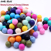 MHS.SUN Real food grade silicone beads colorful 9/12/15/19mm round silicone beads BPA free chewable for DIY nursing baby jewelry 2024 - buy cheap