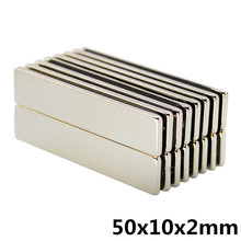 5pcs 50mm x 10mm x 2mm Strong Powerful Block Square Magnet Craft Model Rare Earth 50*10*2 Neodymium Permanent Magnet 50x10x2 2024 - buy cheap