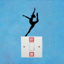 Ballet Girl Gymnast Dance Fashion Light Switch Decals Vinyl Wall Stickers 5WS1299 2024 - buy cheap