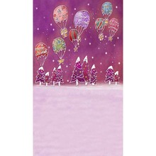 Vinyl Cloth Photography Backdrops Cartoon Hot Air Balloons Pines Purple Backgrounds for Photo Studio Children Kid Newborn Custom 2024 - buy cheap