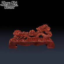Katana bracket wood carved dragon design home accessories Katana sword rack Red solid wood support 2024 - buy cheap