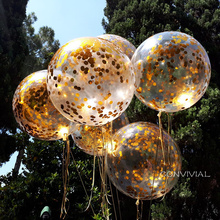 36inch Gold Confetti Balloons Wedding Balloons Wedding Party Decoration Rose Gold Latex Happy Birthday Balloons Party Supplies 2024 - buy cheap