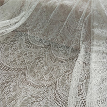 3M/Lot Summer French Eyelash Lace Fabric 150CM Wide Explosion Arc Mesh Wedding Dress Lace DIY Clothes Accessories Black White 2024 - compre barato