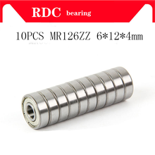 10 pces alta qualidade ABEC-5 mr126zz mr126z 126zz m126 zz L-1260ZZ 6x12x4mm 6*12*4mm rolamentos de esferas profundos diminutos do sulco 2024 - compre barato