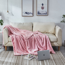 Lançamento cobertor cama fofo super macio em relevo cobertor de lã manta em grosso sofá quente outono inverno sólido cobertor em cama 2024 - compre barato