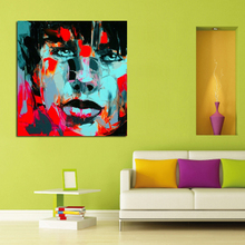 2017 100% Handpainted Modern Abstract Oil painting Handsome Man with Blue Eyes Portraits picture On Canvas Wall Art Pictures 2024 - buy cheap