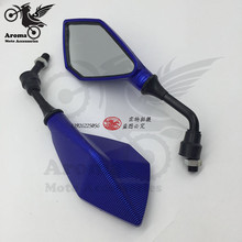 Motorcycle Aluminum CNC motorcycle Rearview Mirrors Blue black Glass Side Rear Mirror For honda yamaha Kawasaki Suzuki Ducati 2024 - buy cheap