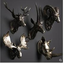 Голова носорога, Овечья голова, олень, носорог, Ретро стиль, креативный домашний кулон, резиновая голова животного, настенные подвесные украшения, статуя 2024 - купить недорого