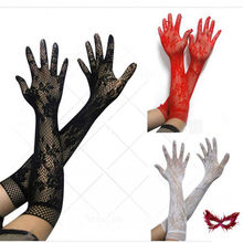 Sexy lace gloves  hot sale wholesale women's summer sunscreen thin long gloves black Lace Gloves 2024 - buy cheap