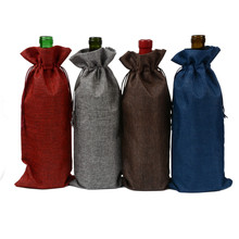 Bolsa ciega de yute para vino tinto, envoltura de regalo de aceite de oliva de Camelia, 750ML, 15x35cm, 10 Uds. 2024 - compra barato