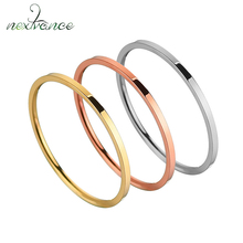 Nextvance Stainless Steel 1mm Finger Love Simple Ring Gold Rose Smooth Engagement Wedding Couple Rings For Lovers Jewelry Gift 2024 - buy cheap