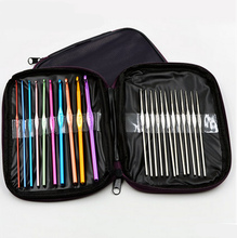 Práctica 22 Uds multicolor tamaños ganchos de crochet agujas de tejer de aluminio para suéter guantes agujas de Metal con bolsa 2024 - compra barato