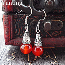 Yanting Natural Red Black Onyx Earrings Handmade Vintage Tibetan Opal Beads Dangle Earrings For Women Brincos 0118 2024 - buy cheap