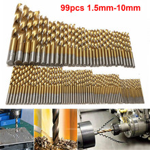 99pcs Titanium HSS Drill Bits Coated 1.5mm - 10mm Stainless Steel HSS High Speed Drill Bit Set For Electrical Drill Tools 2024 - buy cheap