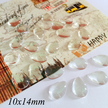 Zeroup cabochão de vidro transparente artesanal, acessórios para joias por gotejamento de 10x14mm 2024 - compre barato
