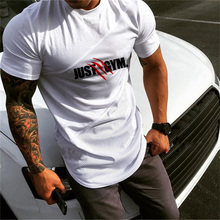 Brand Mens Just Gyms T shirt Bodybuilding and Fitness Men Tops Cotton Patchwork Mesh TShirt Plus Size Short Sleeve T-shirt 2024 - buy cheap