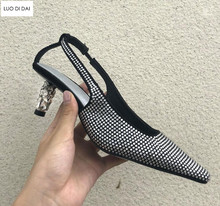 Zapatos de tacón alto con diamantes de imitación para mujer, calzado Sexy para boda, con purpurina, para fiesta, mezcla de colores, 2020 2024 - compra barato