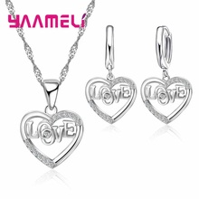 925 Sterling Silver Earring/Necklace Jewelry Set Passionate Style Love Heart Shape For Wedding Anniversary Gift Women 2024 - buy cheap