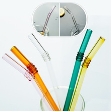 High Quality Reusable Clear Glass Straw Cocktail Milk Tea Crystal Bent Drinking Straws For Birthday Party Wedding Bar Gift 2024 - buy cheap