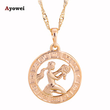 Virgo Design Elegant 12 Constellation Necklaces & Pendants  gold tone Health Nickel & Lead free Fashion Jewelry LN461A 2024 - buy cheap