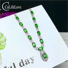 Elegant 925 Silver Diopside Necklace for Party Natural Chrome Diopside Necklace Sterling Silver Diopside Jewelry Gift for Lady 2024 - buy cheap