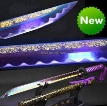 Battle Ready T1095 Steel Sharp Japanese Samurai Sword Katana Purple Blade Full Tang Handmade Nice Good Gift 2024 - buy cheap