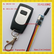 Campainha com controle remoto, mini receptor rf com baixo consumo de energia, 3.6v, 3.7v e 5v