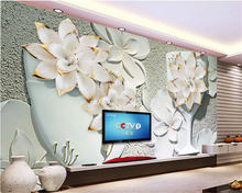 Papel de parede personalizado 3d, para sala de estar, quarto, alívio, flor, decoração de casa, fundo, para paredes 3 d 2024 - compre barato