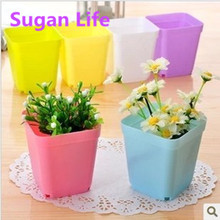 Sugan Life  2019 NEW 7*7*7.5cm random color Flower Pots pot trays,Plastic Pots,Creative Small Square Pots for Succulent plants 2024 - buy cheap