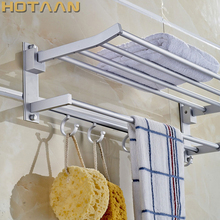 Toallero de baño plegable, estante de aluminio oxidación con ganchos YT-4003 2024 - compra barato