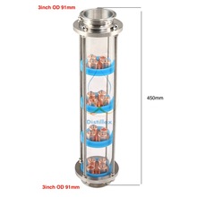NEW 3 inch (OD91mm)99.9% Red Copper bubble plates Distillation Column with 4 section for distillation Glass column 2024 - buy cheap