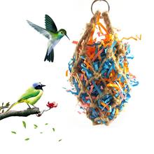 Птица, попугай, игрушка, измельченная бумага, сетчатый мешок, жевательная клетка, подвесная клетка для попугаев, Корелла, жевательная забавная игрушка 2024 - купить недорого