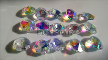 400 Pcs 14 MM AB Cor de Cristal de Vidro Octagon Beads Em 1 Furos/2 Furos Freeshipping 2024 - compre barato