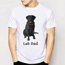 Lab Dad Black Labrador Retriever Printing T-Shirt Men's Short Sleeve Funny Dog Lovers Tops New Summer Fashion Male Tees 2024 - buy cheap