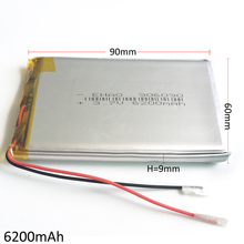 3.7V 6200mah 906090 Lithium Polymer Li-Po Rechargeable Battery For PAD DIY E-Book GPS PSP DVD Power bank Tablet PC 2024 - buy cheap