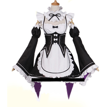 2017 New Anime ReLife In A Different World From Zero RemRam Black And White Lovely Maid Dress Cosplay Costume 2024 - buy cheap