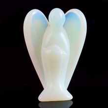 Angel Figurine Miniature handmade Carved Artificial opalite Mini Animal Statue crystal stone home decoration accessories 2024 - buy cheap