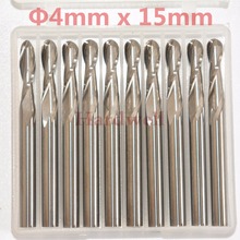 4mm*15mm,Freeshipping CNC solid carbide End Mill,tungsten steel 2 flutes ball nose router bit,wood tool,Relief Milling Cutter 2024 - buy cheap