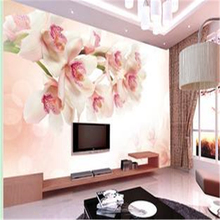 Beibehang-murales de pared 3d, papel tapiz de flores sin costuras, mural de pintura, gran sala de estar, sofá, fondo decorativo 2024 - compra barato
