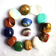 Wholesale 24pcs/lot Assorted Crystal Quartz Unakite Obsidian Tumble Natural Stone Point Beads Chakra Healing Reiki Free Shipping 2024 - buy cheap