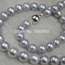 stunning 8-9mm freshwater gray pearl necklace 2024 - buy cheap