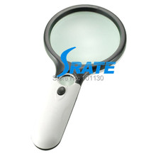 2.5X, 45X Dual Lens Hand Magnifier with 3 LED Light Light Anti-skid and Ergonomic Handle 2024 - buy cheap